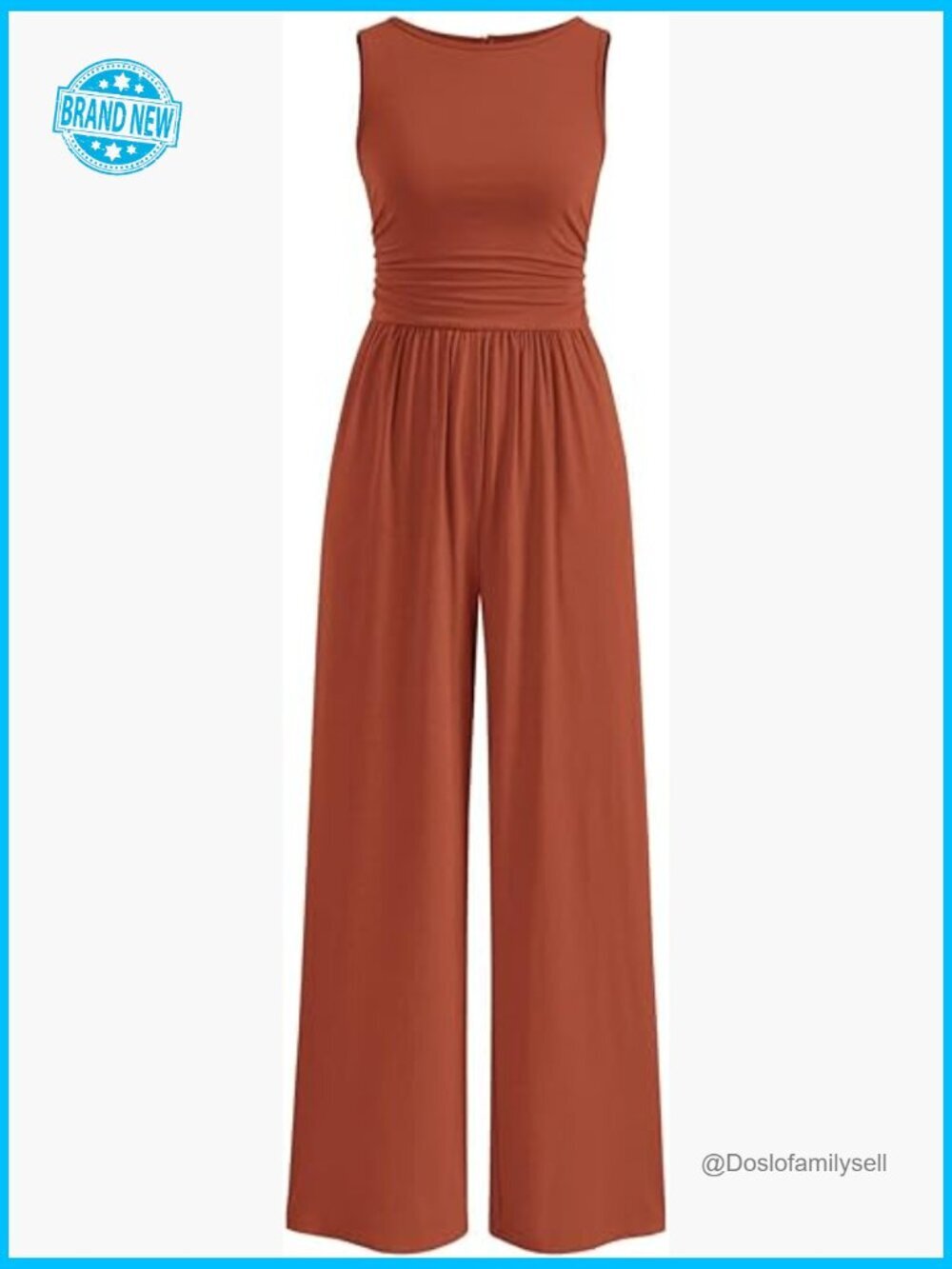 Sleeveless Wide Leg Jumpsuit Dressy Casual Romper Summer Vacation